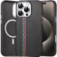 Carcasa pentru iPhone 15 Pro Max, Carbon Fiber MagSafe, negru