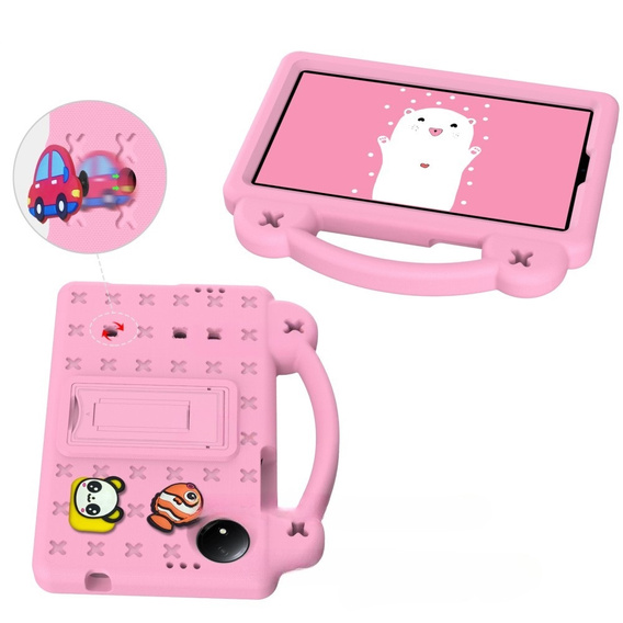 Husă pentru copii pentru Xiaomi Redmi Pad SE 8.7", Cute Patterns, cu suport, roz
