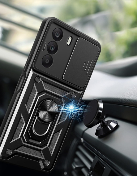 Husă blindată pentru Realme C71, CamShield Slide, negru