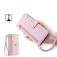 Cu clapetă pentru Realme 14 Pro+ 5G, Wallet Zipper Pocket, roz