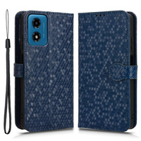 Husa cu clapetă pentru Motorola Moto G24 / G24 Power / G04, Wallet Rhombus, albastru