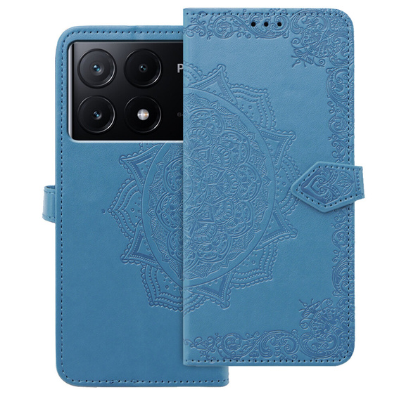 Cu clapetă pentru Xiaomi Poco X6 Pro 5G, Mandala, roz rose gold