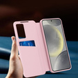 Husă cu clapetă pentru Samsung Galaxy S23, Smart View Wallet, roz