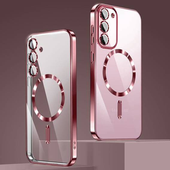 Husă pentru Samsung Galaxy S23 Plus, Electro MagSafe, roz rose gold + Sticlă pentru ecran