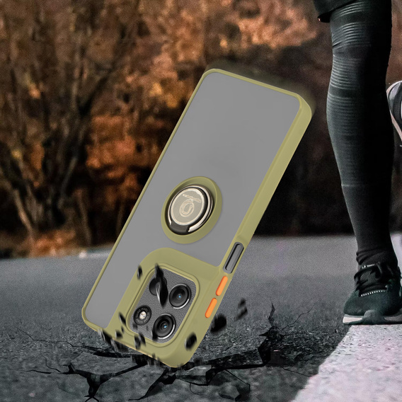 Husa pentru Motorola Moto G15 / Motorola Moto G15 Power, Frosted Ring, verde