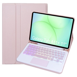 Husă cu tastatură Bluetooth iluminată și touchpad pentru Samsung Galaxy Tab A11+