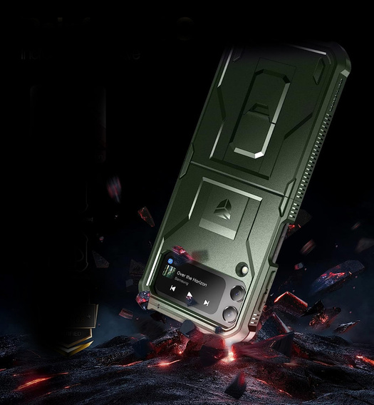 Husa blindată pentru Samsung Galaxy Z Flip 4 5G, Dexnor Clip Holder, verde