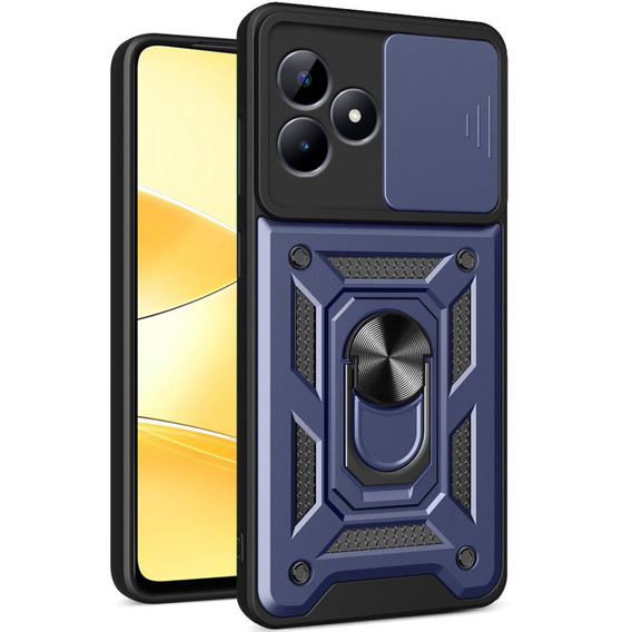 Husă blindată pentru Realme C51, CamShield Slide, albastru