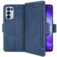 Cu clapetă pentru Oppo Reno 5 5G, Card Slot, albastru