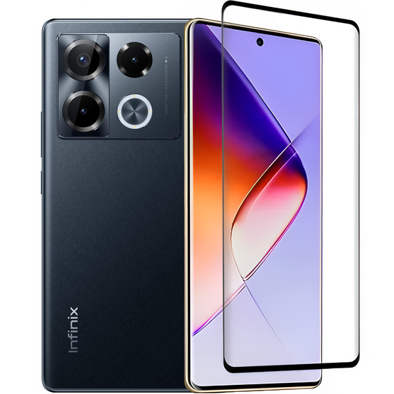 Sticlă călită 3D pentru Infinix Note 40 Pro Plus, cadru negru