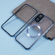 Carcasa Magnetic Dual Glass MagSafe pentru iPhone 16, albastru