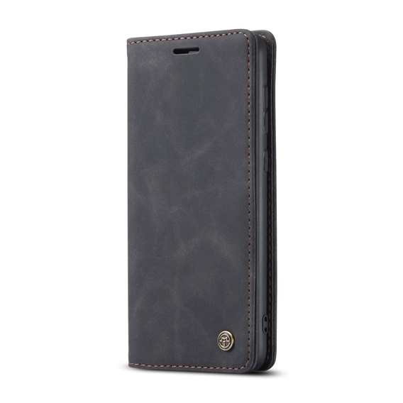 Husa CASEME pentru Samsung Galaxy S21 FE, Leather Wallet Case, negru