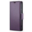Husă pentru Samsung Galaxy S25 FE, ERBORD Glossy Litchi, portofel cu clapetă, violet