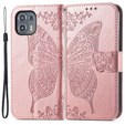 Cu clapetă pentru Motorola Edge 20 Lite, Butterfly, roz rose gold