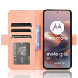 Cu clapetă pentru Motorola Moto G86 Power 5G, Card Slot, roz