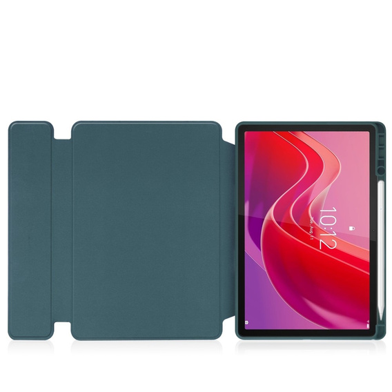 Husă pentru tastatură pentru Lenovo Tab M11, Rotary 360° Leather, verde închis