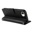 Husă cu clapetă pentru iPhone 16E, Rhombus Crossbody Leather, negru