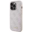 GUESS Huse pentru iPhone 15 Pro Max, 4G Metal Gold Logo, roz