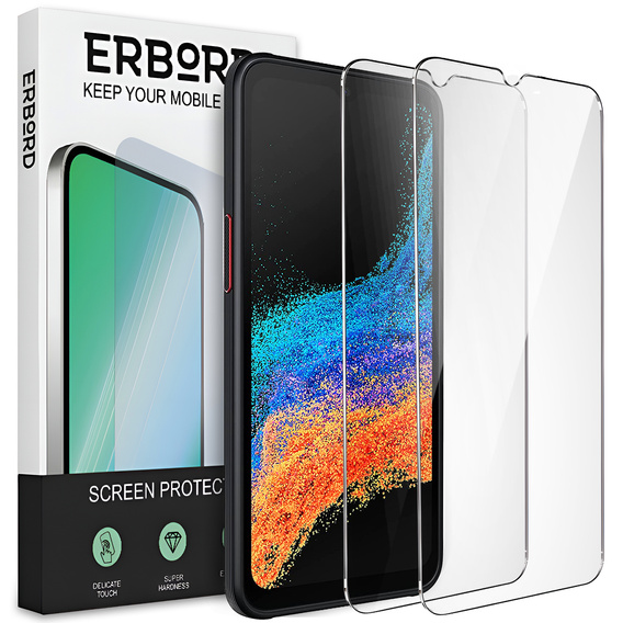 2x sticlă călită pentru Samsung Galaxy Xcover 6 Pro, ERBORD 9H Hard Glass pe ecran