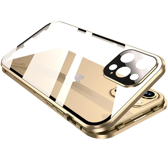 Husa pentru iPhone 16 Pro, Magnetic Dual Glass, de aur