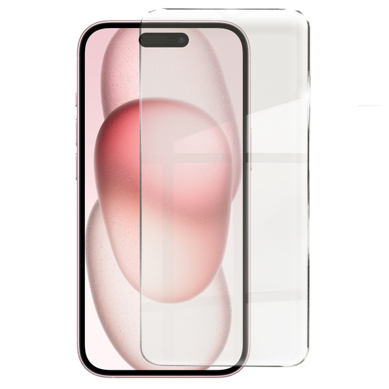 Husă pentru iPhone 15, pentru MagSafe, ERBORD Matt Case, roz + sticlă pentru ecran