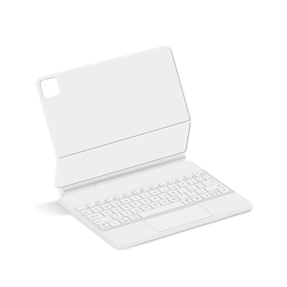 Husă de tastatură pentru iPad Air 11" 2024, Magnetic Keyboard Touchpad, alb