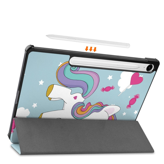Husă pentru Samsung Galaxy Tab S10 Lite / S10 FE / S9 FE, cu clapetă, unicorn