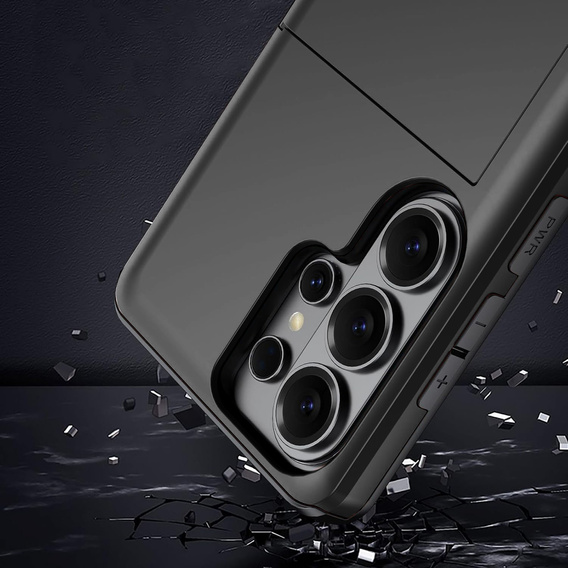 Husă cu suport pentru carduri pentru Samsung Galaxy S26 Ultra, negru