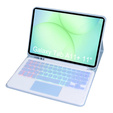 Husă cu tastatură Bluetooth iluminată și touchpad pentru Samsung Galaxy Tab A11+