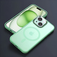 Husă pentru iPhone 15, pentru MagSafe, ERBORD Matt Case, verde + sticlă pentru ecran