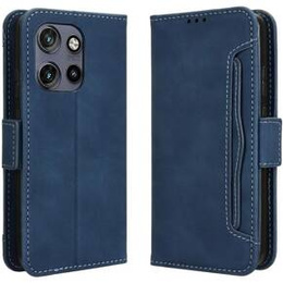 Cu clapetă pentru Motorola Edge 50 Neo / Motorola ThinkPhone 25, Card Slot, albastru închis