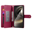 Cu clapetă pentru Xiaomi Poco X7 Pro 5G, Wallet Zipper Pocket, roșu