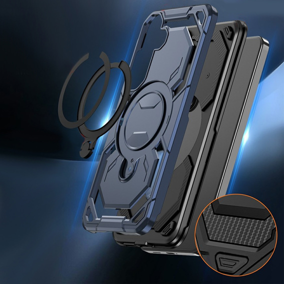 Husă magnetică cu suport pentru Samsung Galaxy A57 5G, albastră