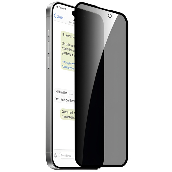 2x Sticlă de confidențialitate temperată pentru iPhone 12 Pro Max, ERBORD 9H Easy App Anti-Peep