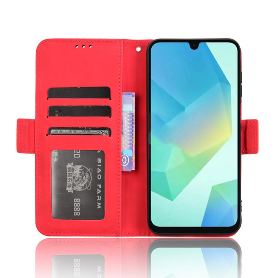 Cu clapetă pentru Samsung Galaxy A16, Card Slot, roșu