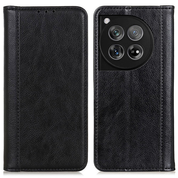 Huse pentru OnePlus 12 5G, Wallet Litchi Leather, negru