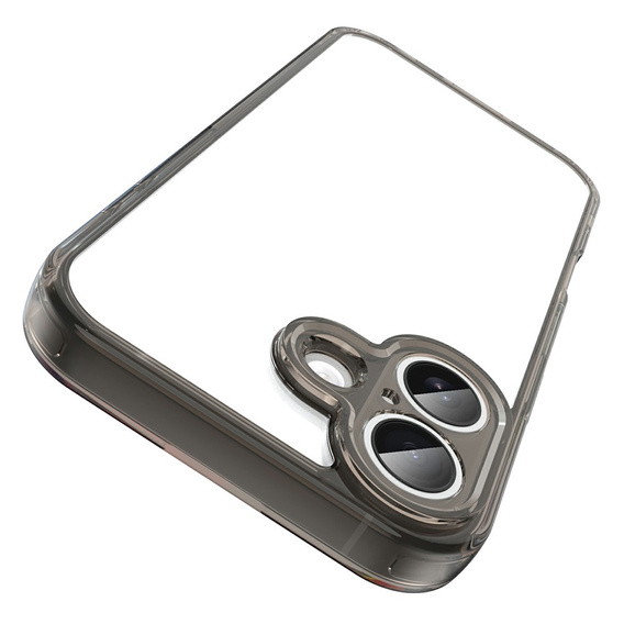 Husă pentru iPhone 17, cu capac pentru cameră, transparentă cu laturi negre