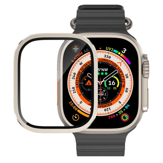 Szkło Hartowane z Ramką do Apple Watch Ultra 49mm, Złote