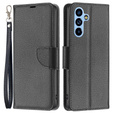 Cu clapetă pentru Samsung Galaxy A54 5G, Wallet Litchi Magnet, negru