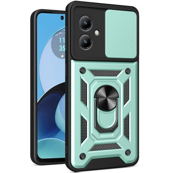 Husă blindată pentru Motorola Moto G14, CamShield Slide, verde
