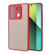 Carcasă din silicon pentru Xiaomi Redmi Note 13 Pro 5G, cu protecție pentru camera foto, transparent / roșu + sticlă călită 9H