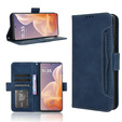 Cu clapetă pentru Motorola Moto G85, Card Slot, albastru închis
