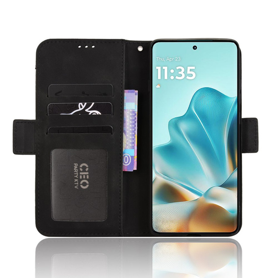 Cu clapetă pentru Motorola Edge 60 / 60 Fusion, Card Slot, negru