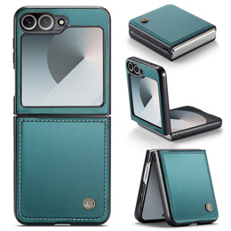 Husă pentru Samsung Galaxy Z Flip7 FE / Z Flip6, CASEME Litchi Leather, verde