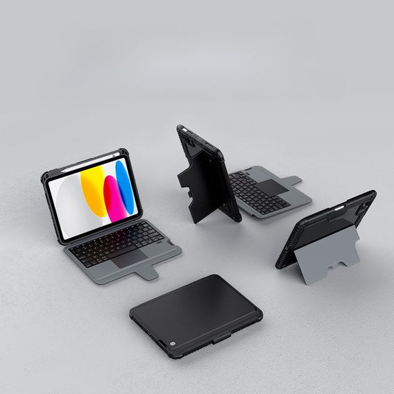 Carcasă + tastatură iPad 10.9 2022, NILLKIN Bumper Pen Slot, negru