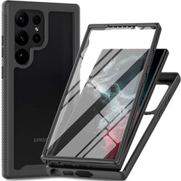 Carcasă pentru Samsung Galaxy S23 Ultra, Shockproof, cu folie, negru
