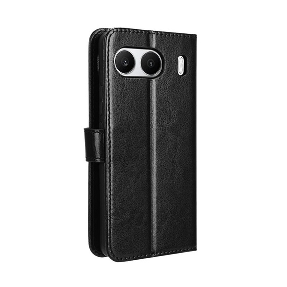 Cu clapetă pentru OnePlus Nord 4, Crazy Horse Wallet, negru