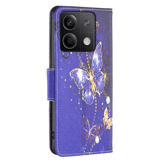 Cu clapetă pentru Xiaomi Redmi Note 13 5G, Wallet, Butterflies violet