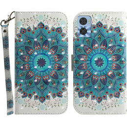 Cu clapetă pentru Motorola Moto E22 / E22i, Wallet mandala, alb