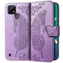 Cu clapetă pentru Realme C21Y / C25Y, Butterfly, violet